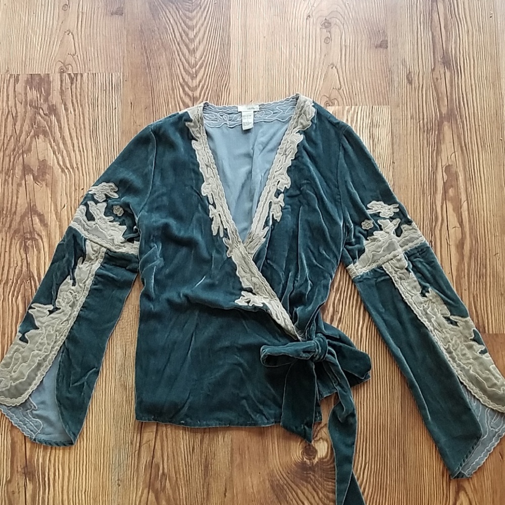 Anthropologie Odille Brand Velvet Blouse
